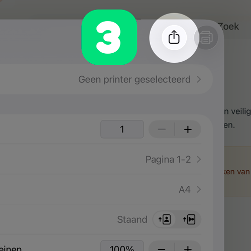 Stap 3: Tik op het deelicoon